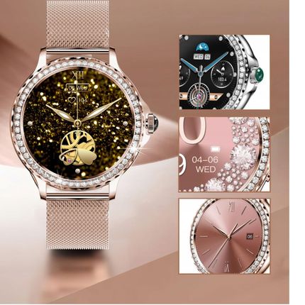 SMARTWATCH DAMSKI ZEGAREK Z FUNKCJĄ ROZMOWY NX1 GOLD MENU PL - zdjęcie 3