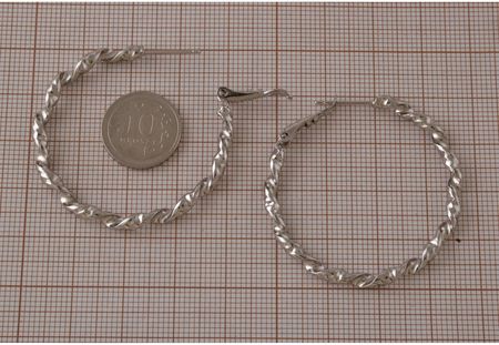 Kolczyki srebrne Koła 4 cm kręcone sk035 - zdjęcie 2