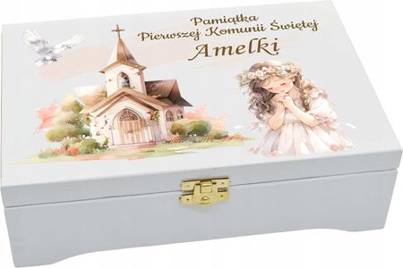 na Komunie świętą pamiątka pudełko Grawer Pamiątka Komunii Świętej - zdjęcie 2