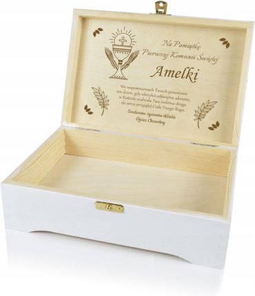 na Komunie świętą pamiątka pudełko Grawer Pamiątka Komunii Świętej - zdjęcie 6