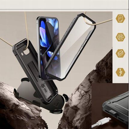 Supcase Pancerne Etui Cover Szkiełko Na Ekran 360 Klipsa Do Google Pixel 9A - zdjęcie 5