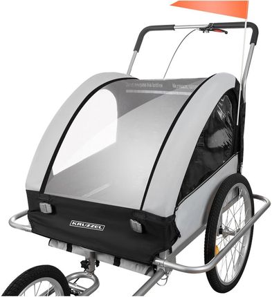 Przyczepka Rowerowa dla Dzieci Jogger Transportowa 3w1 do Roweru 2 Osobowa KRUZZEL 25372 - zdjęcie 2
