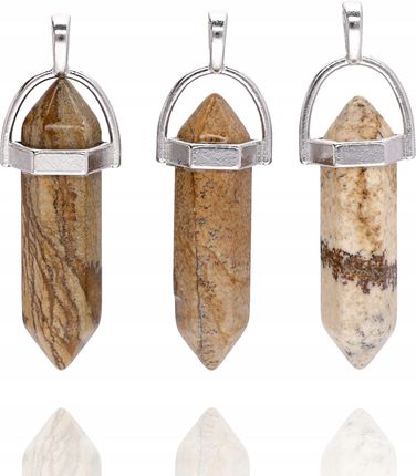 Zawieszka kamień naturalny JASPIS OBRAZKOWY 4 cm wisiorek modny uniwersalny - zdjęcie 2