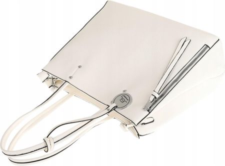 JGL Just Glamour Włoska Torebka Damska kuferek listonoszka WHSG18671 White - zdjęcie 3