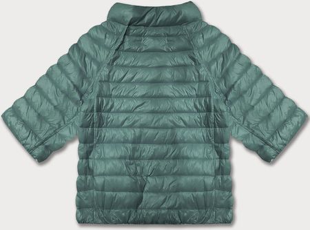 Dwustronna kurtka damska plus size z rękawem 3/4 Minority ciemny miętowy/kwiaty (M23-7010-253) - zdjęcie 2