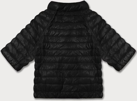 Dwustronna kurtka damska plus size z rękawem 3/4 Minority czarna/kwiaty (M23-7010-1) - zdjęcie 2