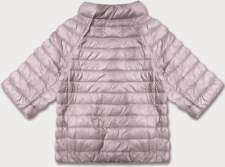 Dwustronna kurtka damska plus size z rękawem 3/4 Minority brudny róż/kwiaty (M23-7010-57) - zdjęcie 2