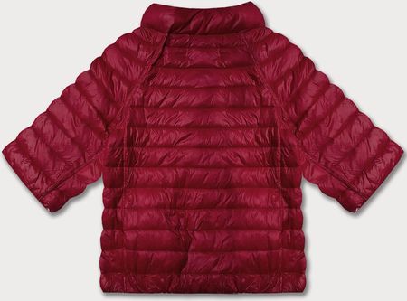 Dwustronna kurtka damska plus size z rękawem 3/4 Minority czerwona/kwiaty (M23-7010-16) - zdjęcie 2
