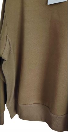 Bluza włoska damska okrągły dekolt ocieplana 95% bawełna khaki prezent! - zdjęcie 2