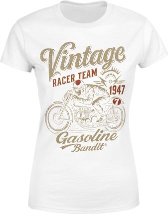 Retro motocykl vintage Damska koszulka (L, Czarny) - zdjęcie 2