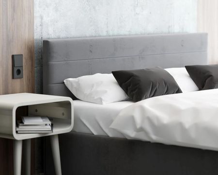 Fdm Łóżko Tapicerowane Virginia Rama Stelaż Metalowy 140X200 Paris Light Grey - zdjęcie 2