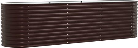 vidaXL Podniesiona Grządka Ogrodowa Brązowa 320X80X81cm Stal Galwanizowana 42008133 - zdjęcie 2