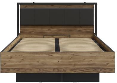 Forte Łóżko Z Pojemnikiem Hayato 140X200 Świerk Alpejski Czarny - zdjęcie 2