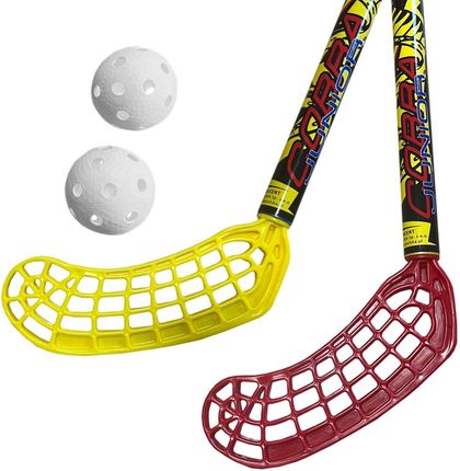 Zestaw Do Unihokeja Azetx Cobra Junior 2Kije+2Piłki Bez Owijki 87cm - zdjęcie 2
