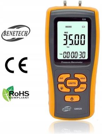 Benetech Manometr Cyfrowy Miernik Ciśnienia Tester Podciśnienia 0 - 0.350 Barów Usb - zdjęcie 6