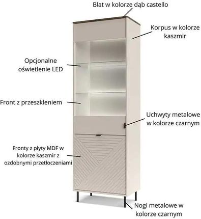 Mebel Bos Witryna Wąska Evo 1D1W (EVO1D1W) - zdjęcie 2