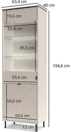 Mebel Bos Witryna Wąska Evo 1D1W (EVO1D1W) - zdjęcie 3
