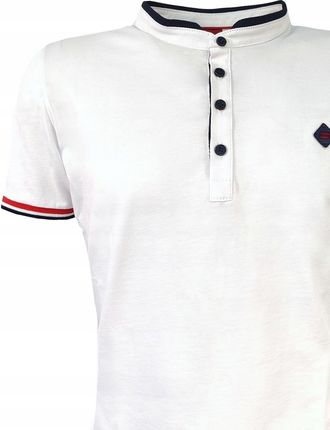 Koszulka polo męska ze stójką sportowa BIAŁA M - zdjęcie 2