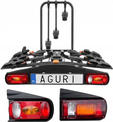 Aguri Bagażnik Rowerowy Na Hak Platforma 3 Rowery Active Bike 13-Pin - zdjęcie 3