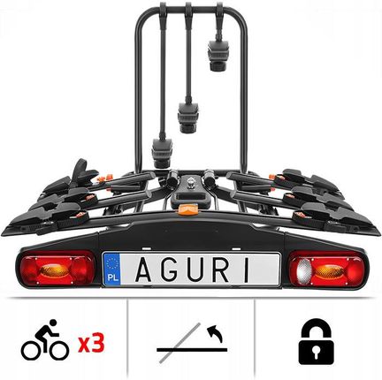 Aguri Bagażnik Rowerowy Na Hak Platforma 3 Rowery Active Bike 13-Pin - zdjęcie 4