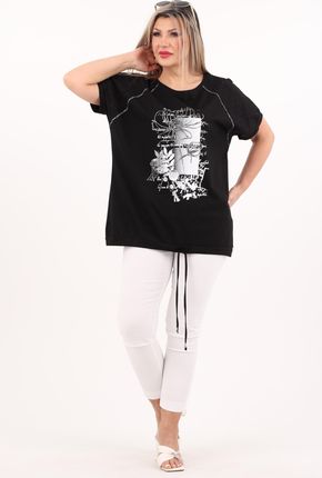 Bluzka Bawełniana Tshirt Oversize Na Lato Do Pracy Luźna Duże Rozmiary - zdjęcie 2