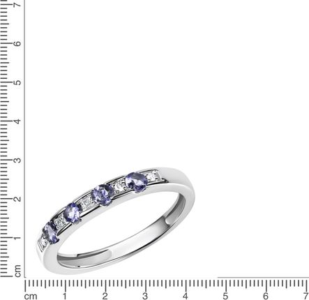 Diamenty Ellen K. Pierścionek złoty 333 z tanzanitem i diamentem 0,025ct. - zdjęcie 2