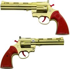 Zdjęcie Lean Toys Rewolwer Na Kapiszony Pistolet Rekwizyt Dźwięk Strzału Złoty - Łaszczów