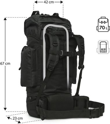 Nils Camp Plecak Turystyczny Eagle 70L Nc3901 Czarny - zdjęcie 2