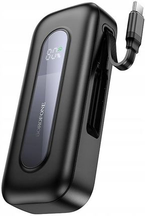 Borofone Power Bank 10000Mah Bj74 Hermoso Typ C Qc 3 0 Pd 20W Z Kablem Czarny - zdjęcie 2