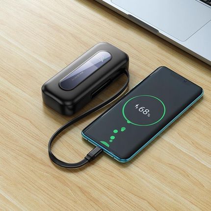 Borofone Power Bank 10000Mah Bj74 Hermoso Typ C Qc 3 0 Pd 20W Z Kablem Czarny - zdjęcie 3