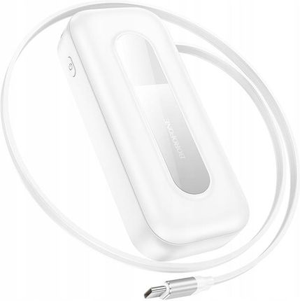 Borofone Power Bank 10000Mah Bj74 Hermoso Typ C Qc 3 0 Pd 20W Z Kablem Biały - zdjęcie 2
