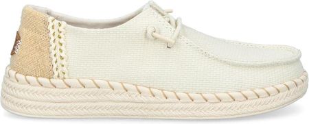 Lekkie pólbuty damskie - HEY DUDE WENDY ESPADRILLE WOVEN 43681 WHITE - zdjęcie 5