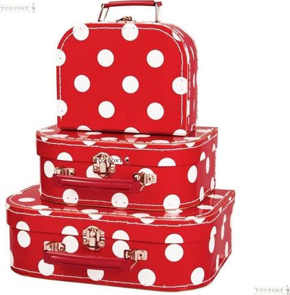 3 walizki Polkadot czerwony 36935 - zdjęcie 2