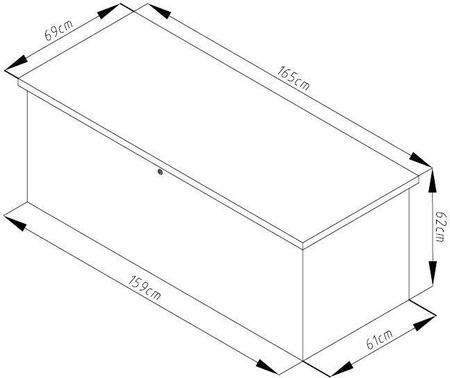 Rojaplast Metalowy Pojemnik Na Poduszki Max C 582 L 165X69X62Cm Ciemnoszary - zdjęcie 2
