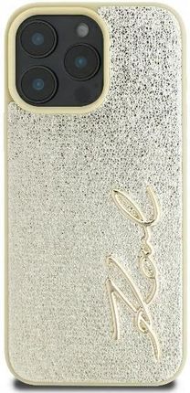 Karl Lagerfeld Etui Plecki Metal Signature Do Iphone 16 Pro Złote - zdjęcie 5