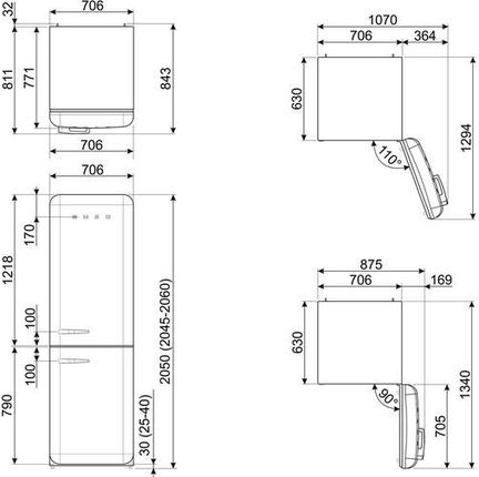 Lodówka Smeg FAB38RRD6 z zamrażalnikiem dolnym 205cm Czerwony - zdjęcie 6