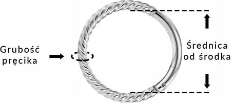 Kolczyk Piercing srebrny z grawerem Clicker Kółko Helix Nostril 1,2/8 - zdjęcie 3