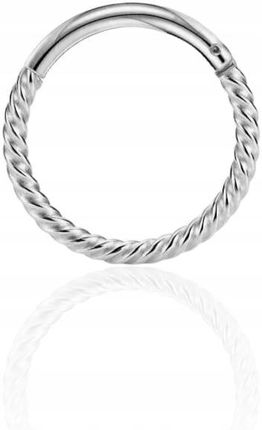 Kolczyk Piercing srebrny z grawerem Clicker Kółko Helix Nostril 1,2/8 - zdjęcie 4