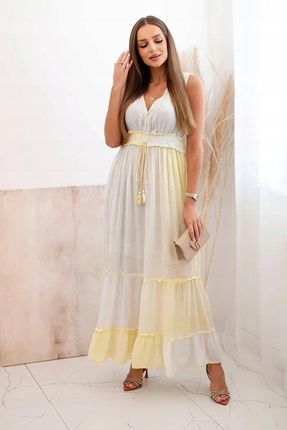 Miętowa sukienka maxi z wiskozy z cekinami | Boho styl | Stylowy Wieszak - zdjęcie 4