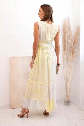 Miętowa sukienka maxi z wiskozy z cekinami | Boho styl | Stylowy Wieszak - zdjęcie 2