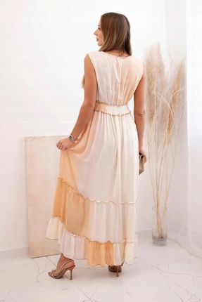 Morelowa sukienka maxi z wiskozy z cekinami | Styl Boho | Stylowy Wieszak - zdjęcie 3