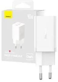 Zdjęcie Produkt z Outletu: Baseus Gan5 40W 2X Usb C Biały (CCGP180102) - Biłgoraj