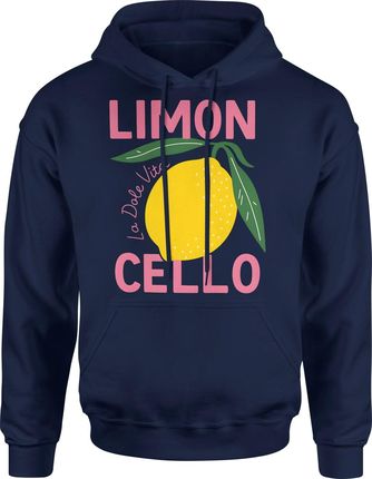 Limoncello Lemon Z Cytryną La Dolce Vita Włoska Cello Męska bluza z kapturem (3XL, Czarny) - zdjęcie 2