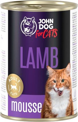 John Dog For Cats Bezzbożowa Mokra Karma Dla Kota Mus Z Jagnięciną 24X400G - zdjęcie 2
