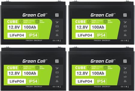 Zestaw: 4 x akumulator Green Cell LiFePO4 12,8V 100Ah + balanser do zestawu akumulatorów 48V - zdjęcie 3