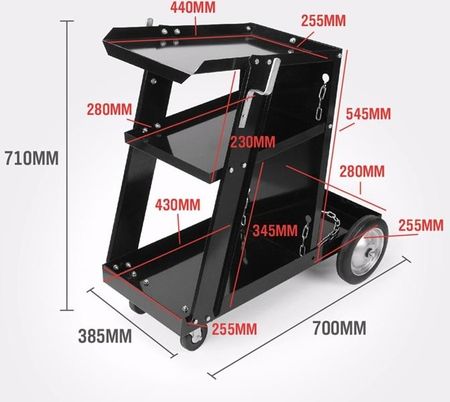Landgraf Wózek Spawalniczy Do Spawarek Z Półką Na Butle Stabilny Mig Mag Mma Tig - zdjęcie 3