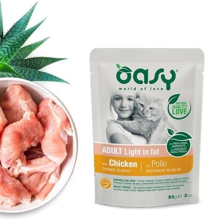 Oasy Chunks In Gravy Light In Fat Mokra Karma W Sosie Dla Kotów Z Nadwagą Kurczak 85G - zdjęcie 2