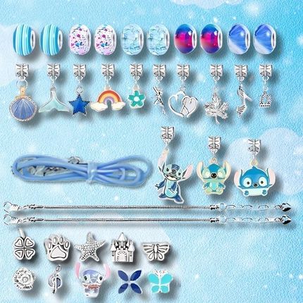 Zestaw Koralików Bransoletek Biżuterii Elementy Stitch Lilo Stich Pandora - zdjęcie 2