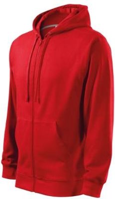MĘSKA BLUZA Trendy Zipper rozpinana z kapturem Czerwona Bawełna - zdjęcie 3