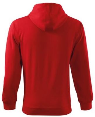 MĘSKA BLUZA Trendy Zipper rozpinana z kapturem Czerwona Bawełna - zdjęcie 2